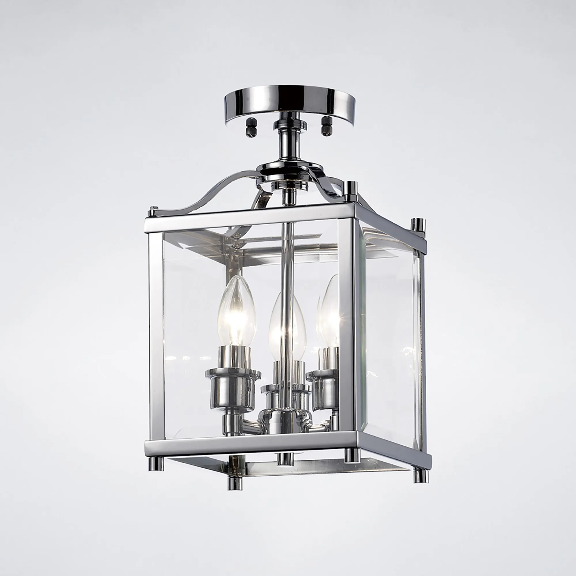 Aston Polished Chrome Ceiling Lights Diyas Lantern Ranges
